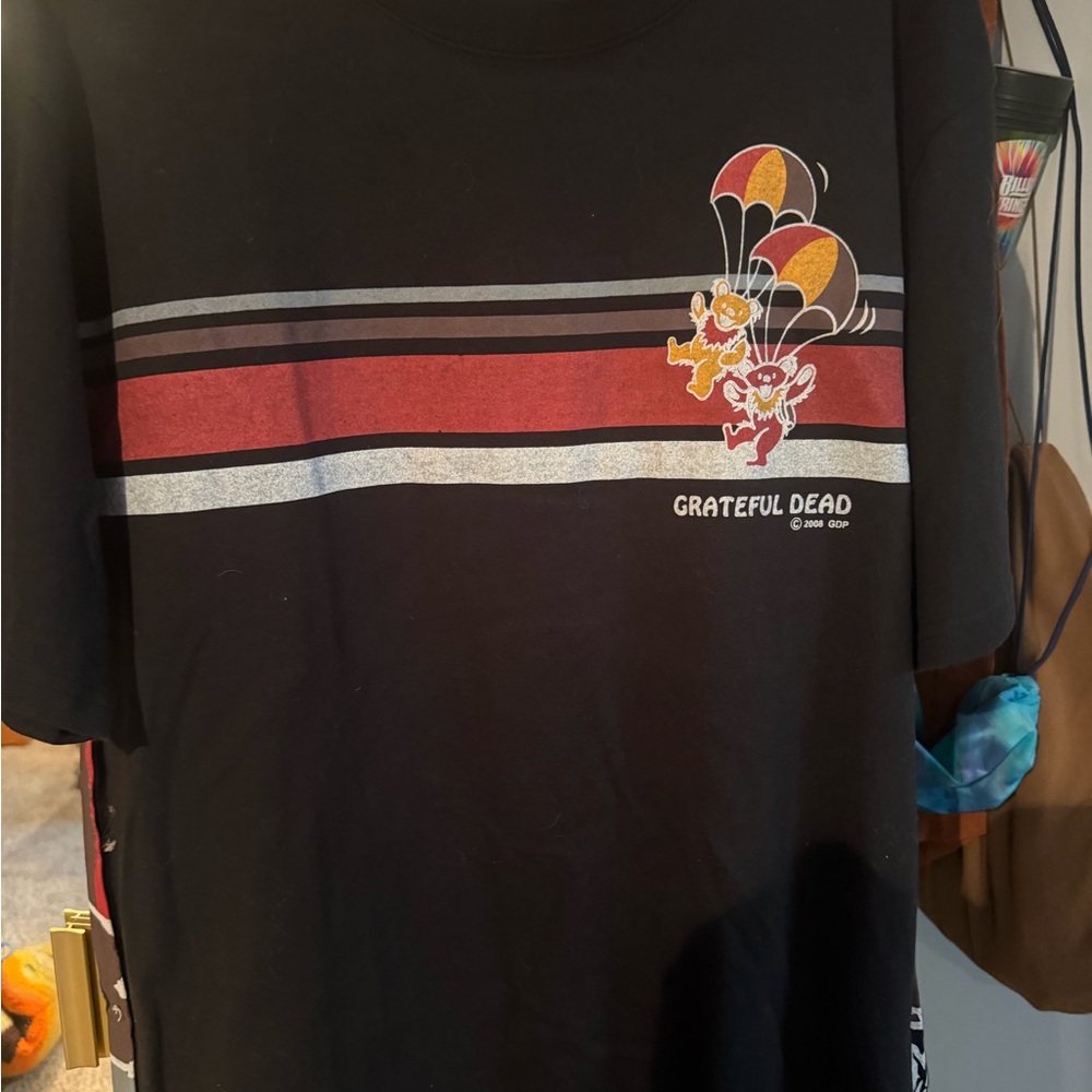 Rare Grateful Dead T with Striped Graphic on front and Big Graphic